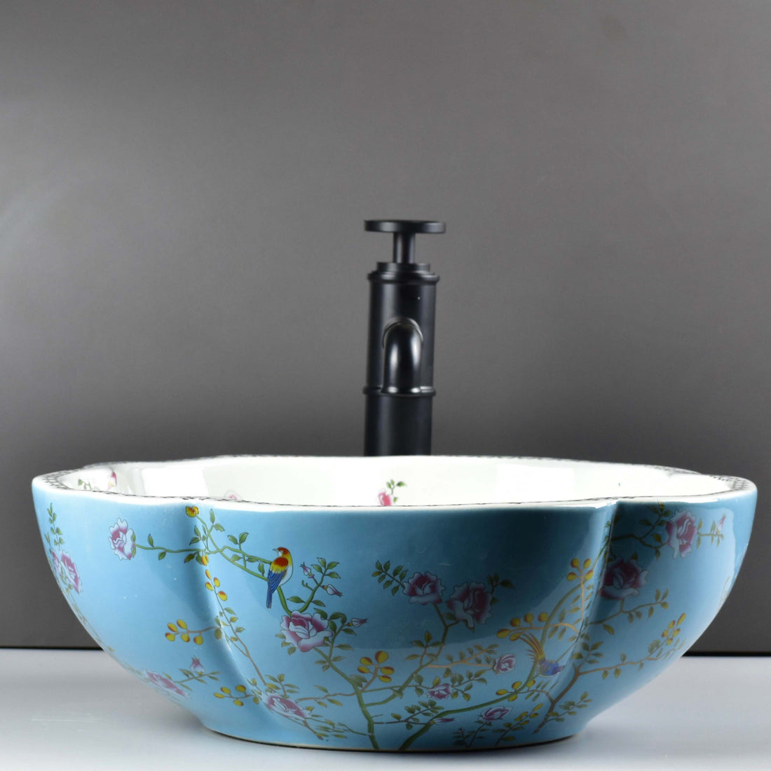 InArt Designer Ceramic Wash Basin | Elegant Blue | 41x41x14 CM | Contemporary European Style - InArt-Studio