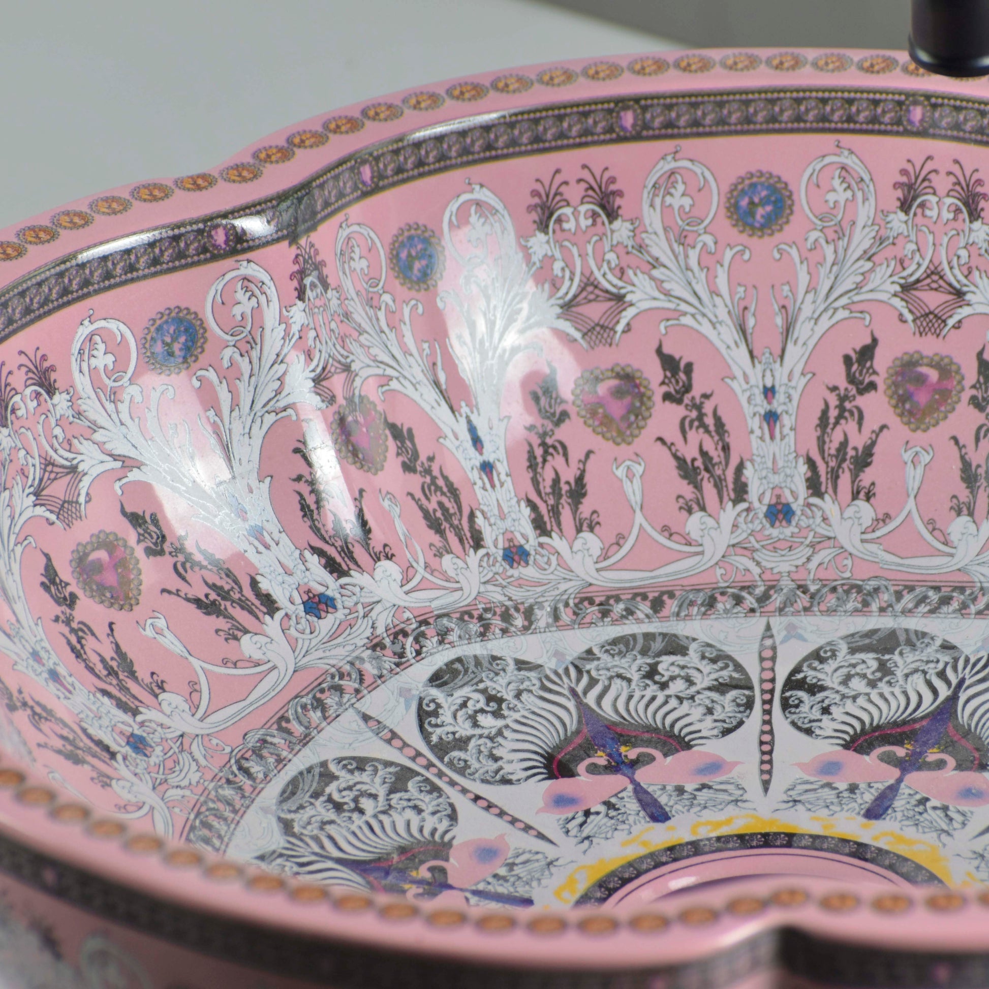 InArt Ceramic Round Wash Basin | European Luxury | TableTop Vessel Sink | Pink Mexican 5 | 41D x 41W x 14H cm - InArt-Studio