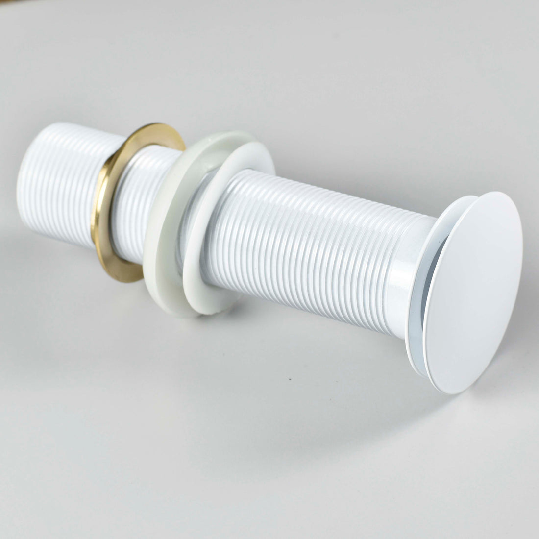 InArt 7 Inch Brass Pop-Up Waste Coupling for Wash Basin with Full Thread Glossy Finish - White - InArt-Studio