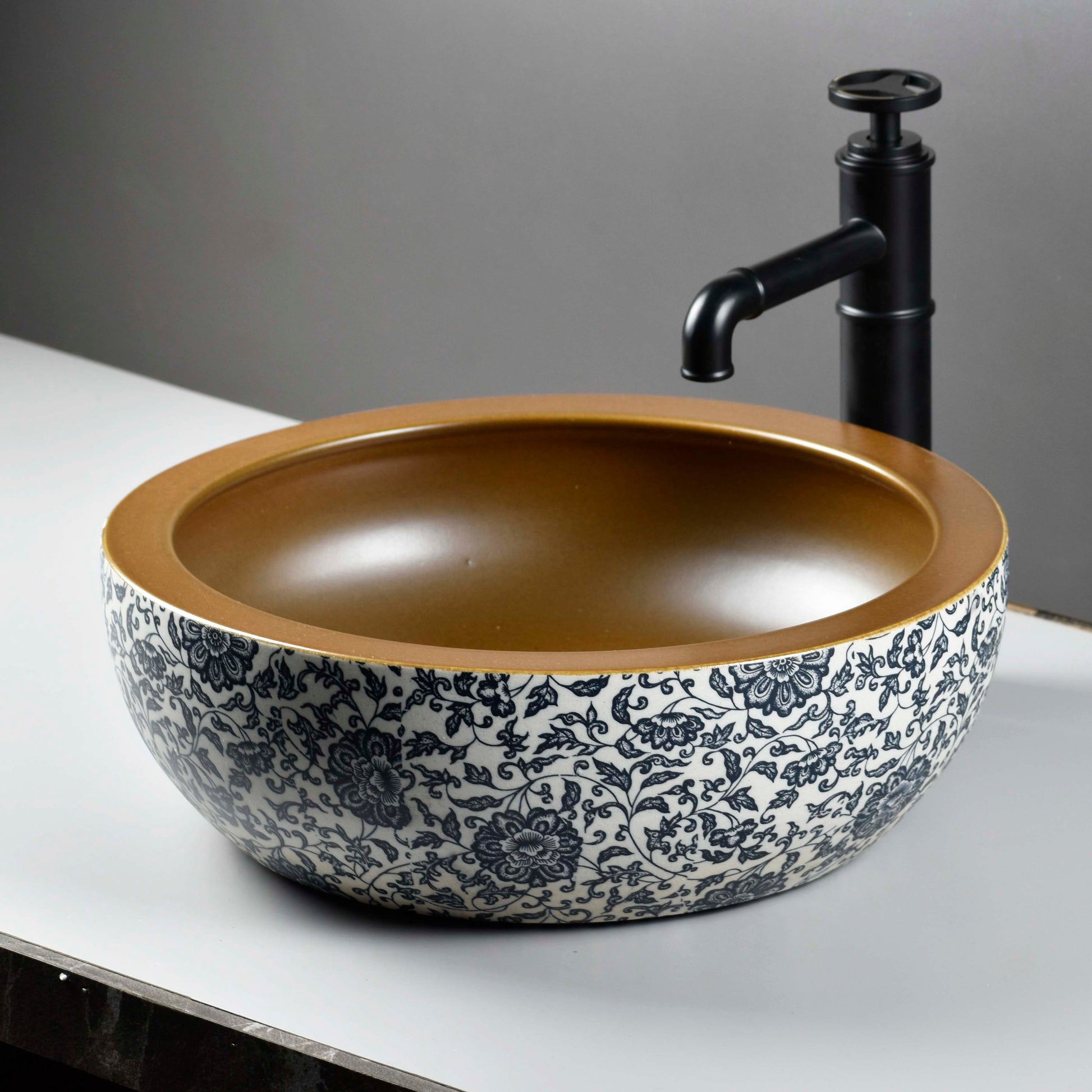 InArt Ceramic Wash Basin | Moroccan Design | Multicolor | 16x16x6 Inches | Tabletop Model - InArt-Studio