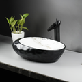 InArt Ceramic Counter or Table Top Wash Basin Black Matt 49x31 CM - InArt-Studio