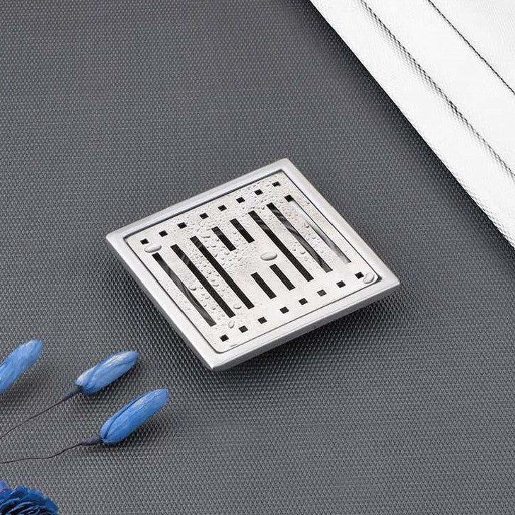 InArt SS Finish Floor Bathroom Water Drainer Bathroom Drain Grating with Anti-Foul Cockroach Trap 6 x 6 Inch BD022 - InArt-Studio
