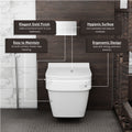 InArt white ceramic rimless wall hung commode - internal bowl design and mounting bracket assembly detail