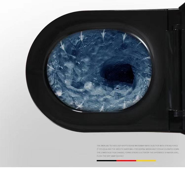 inArt One Piece Toilet Commode Rimless Syphonic - Ceramic Western Toilet Design Water Closet Glossy Black Color OPD030 - InArt-Studio