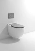 InArt Ceramic Wall Hung or Wall Mounted Designer (Clean Rim) Rimless Water Closet Toilet with Soft Close Matt Grey Finish Seat Cover - InArt-Studio