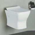 InArt Ceramic Wall Hung or Wall Mounted Designer Water Closet Toilet with Soft Seat Cover White Color - InArt-Studio