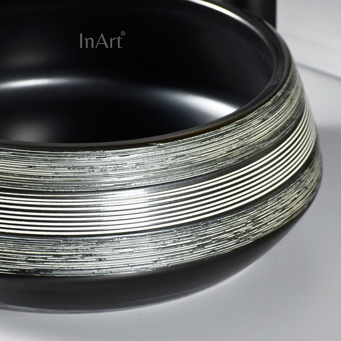 InArt Ceramic Counter or Table Top Wash Basin Black Matt 42x42CM DW268 - InArt-Studio