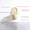 InArt Wall Mounted Ceramic Toilet - Oval Beige Commode with Soft Close Duroplast Seat, Easy Clean, Sleek Design for Bathrooms - InArt-Studio