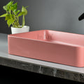InArt Wash Basin Designer Counter Top Bathroom Sink - Vanity Wash Basin for Bathroom, Table Top Wash Basin 62 x 35 x 12 cm Matt Pink DW271 - InArt-Studio