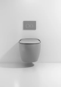 InArt Ceramic Wall Hung or Wall Mounted Designer (Clean Rim) Rimless Water Closet Toilet with Soft Close Seat Cover Matt Grey Finish - InArt-Studio
