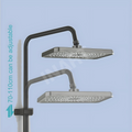 InArt Luxury Shower Panel With Set Rainfall Shower For Bathrooms Black Matt - InArt-Studio