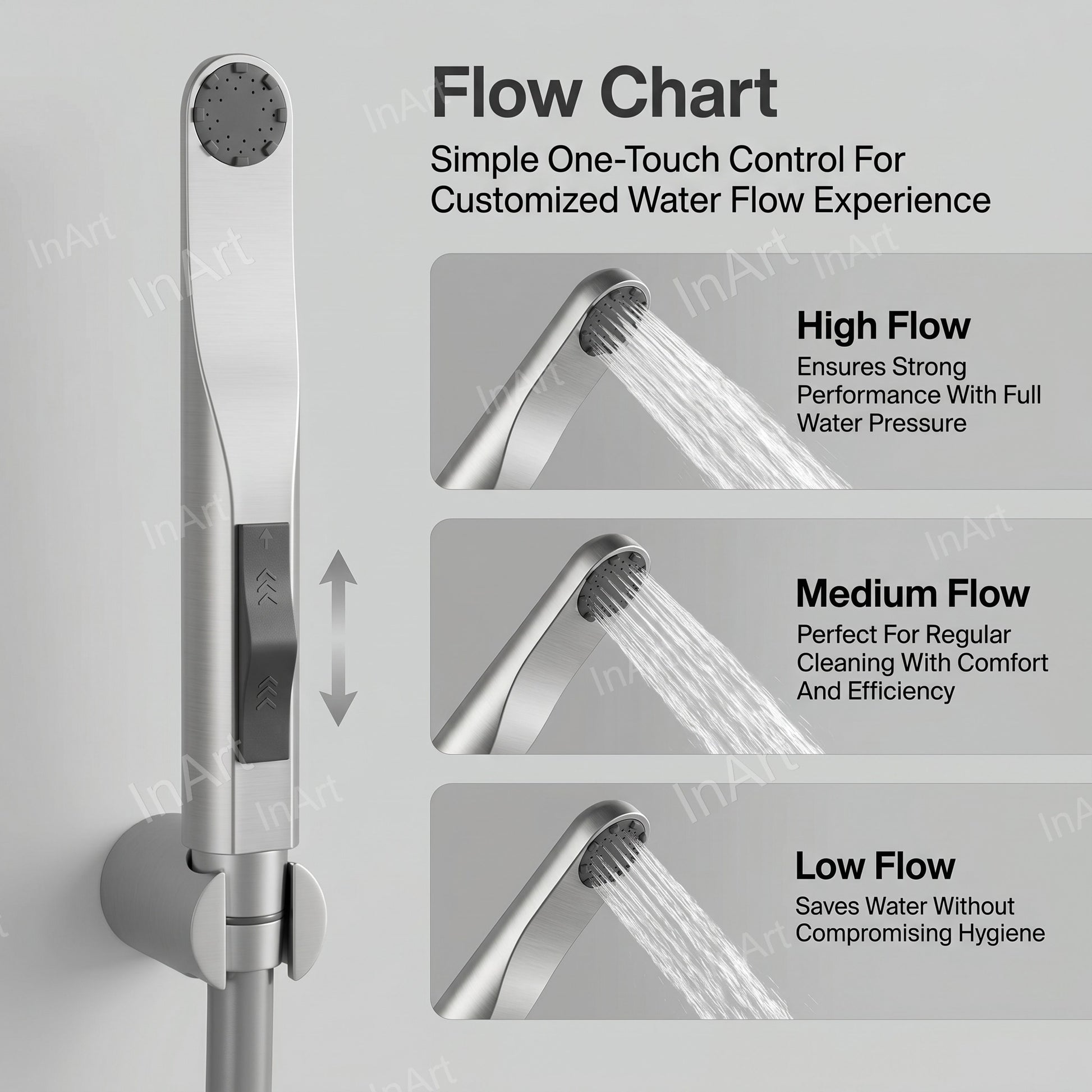 ABS bathroom bidet spray set with 1.2 metre hose pipe and hook