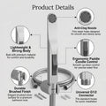 Wall mounted health faucet for toilet installed beside WC in bathroom