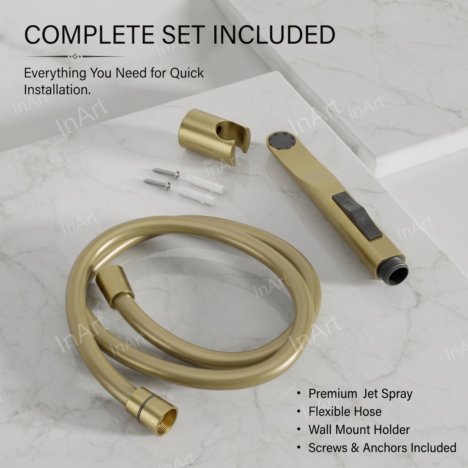 ABS washroom spray gun in brushed finish for bathroom hygiene