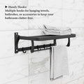 InArt grey 24-inch foldable wall-mounted towel rack - close-up of shelf and rod mounting detail