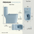 Floor mounted ceramic commode with soft close seat side profile