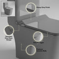 P-trap wall outlet western toilet commode connection area, rear angle view