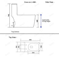 Box contents showing commode with seat and rubber gaskets for inlet and outlet