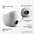 Side profile of one piece ceramic water closet with 5L tank