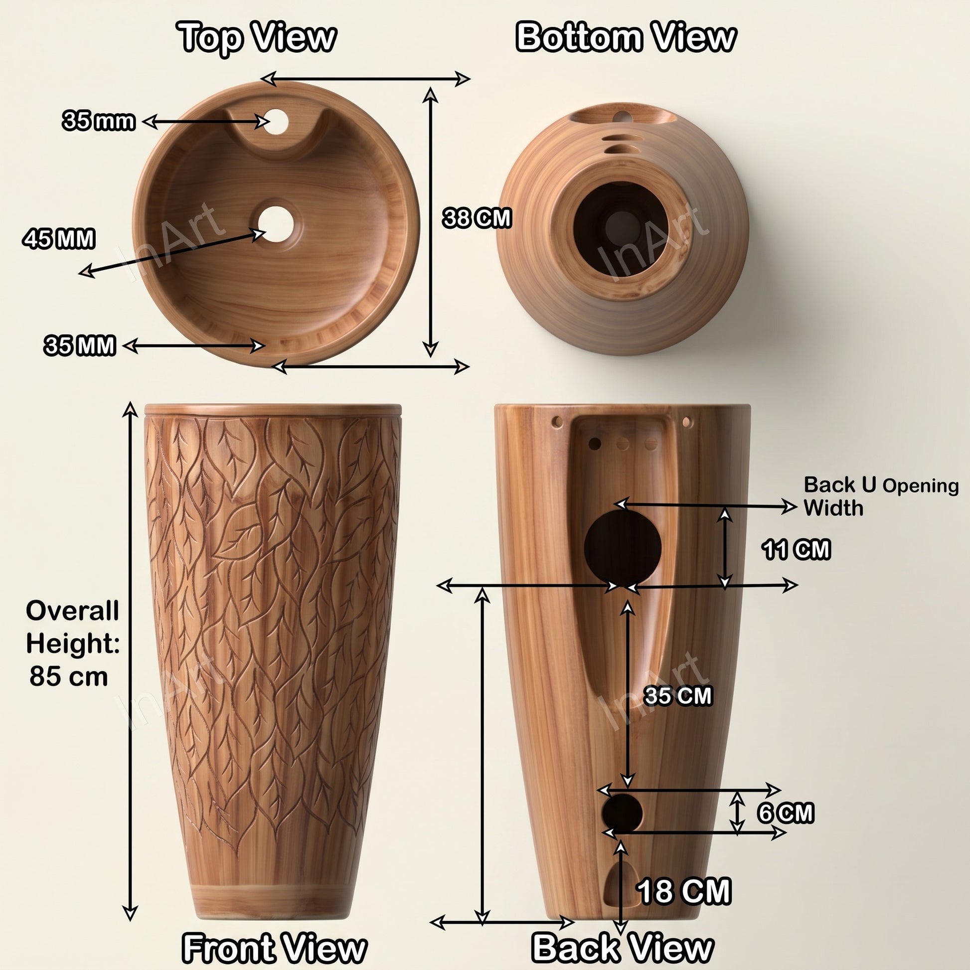 Designer pedestal wash basin suitable for bathroom and powder room interiors