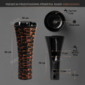 Round ceramic pedestal basin with glossy finish and central drain opening