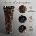 Black ceramic pedestal wash basin side profile for compact bathroom spaces