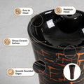 Designer glossy black ceramic pedestal wash basin for powder room installation