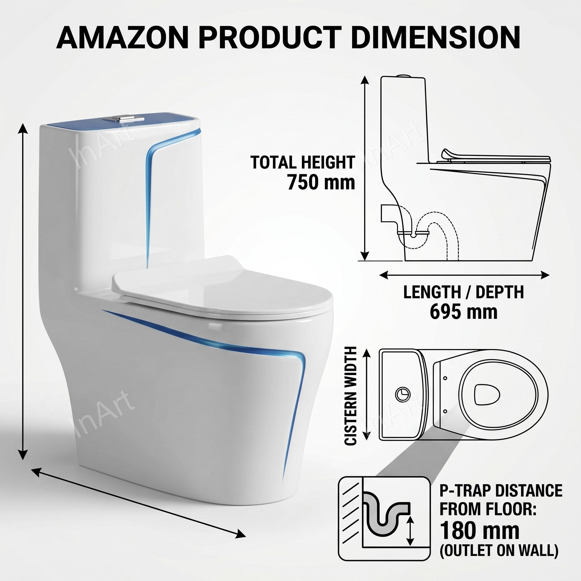 Soft close toilet seat and lid detail on ceramic commode