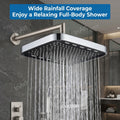 High pressure rainfall shower head with easy-clean silicone nozzles