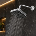 InArt square rain shower head 15x15 cm glossy chrome ABS overhead shower for bathroom wall mount G1/2