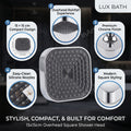 InArt glossy chrome square overhead rain shower head 15 cm ABS wall mounted bathroom shower fitting G1/2