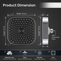 InArt wall mounted overhead shower head square 15x15 cm glossy chrome ABS G1/2 modern bathroom sanitaryware