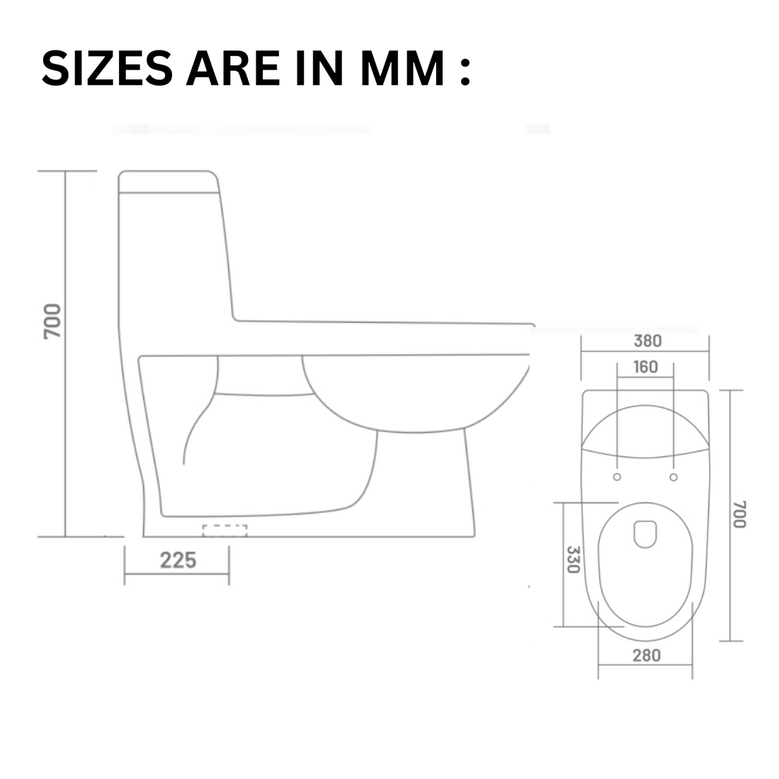 InArt Ceramic European Water Closet | Floor Mounted Western Toilet Commode | White One Piece EWC S Trap with Soft Close Hydraulic Seat Cover | 28x15x28 Inches - InArt-Studio