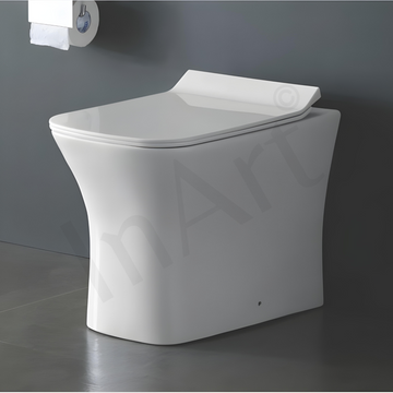 InArt Ceramic Floor Mounted European Western Water Closet Toilet Commode EWC P Trap White - InArt-Studio