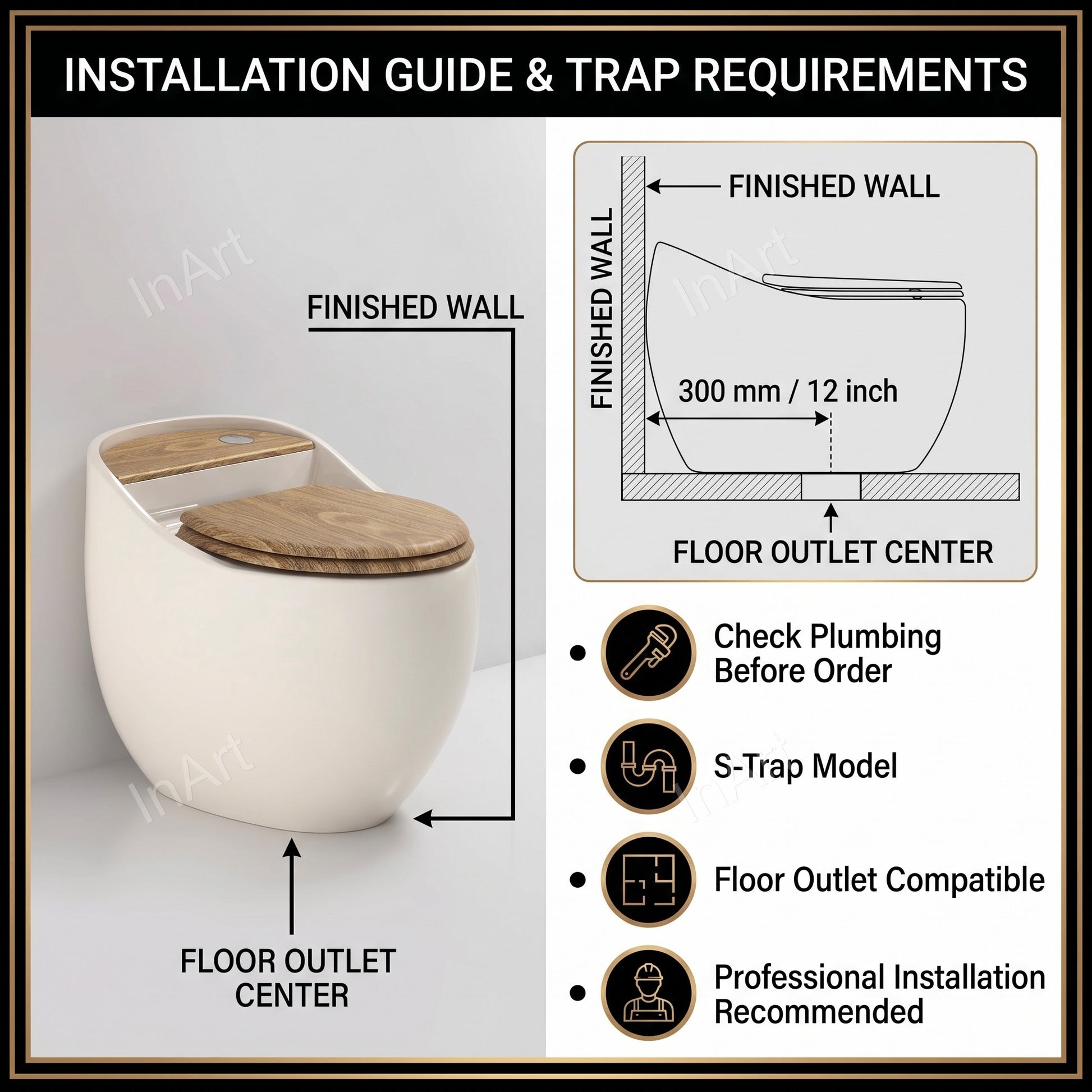 Side view showing compact one-piece toilet profile and integrated tank