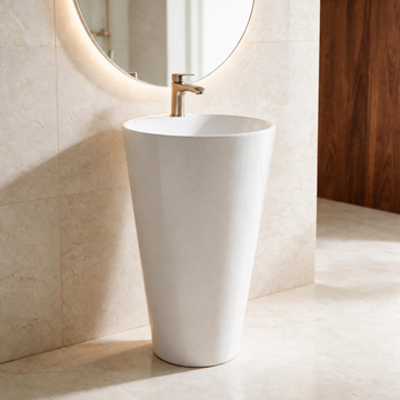 InArt Fortune · With Tap Hole White pedestal wash basin: Lifestyle view