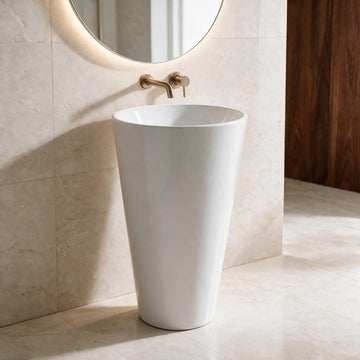 InArt Fortune · Without Tap Hole White pedestal wash basin: Lifestyle view