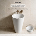 InArt Fortune · Without Tap Hole White pedestal wash basin: Choose the correct tap