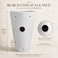 InArt Fortune · Without Tap Hole White pedestal wash basin: Pipe opening on the back side