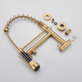 InArt brushed gold kitchen faucet with flexible pull-down sprayer for daily washing