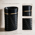 InArt Jupiter 302 Black & Gold pedestal wash basin: A designer band and shaped stand