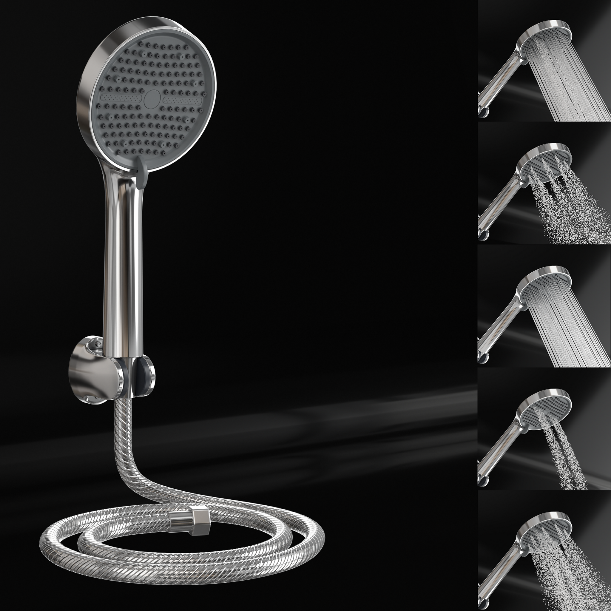 InArt® ABS 5-Function Hand Shower – Chrome Finish | Full Set & Hand Shower Only HS004