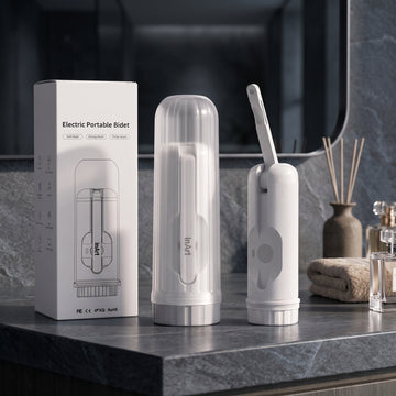 InArt Portable Electric Bidet Spray ABS Plastic, White Rechargeable Handheld Toilet Jet Spray