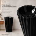 InArt Proton 106 Black pedestal wash basin: A glossy ceramic finish