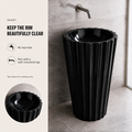 InArt Proton 106 Black pedestal wash basin: Choose the correct tap