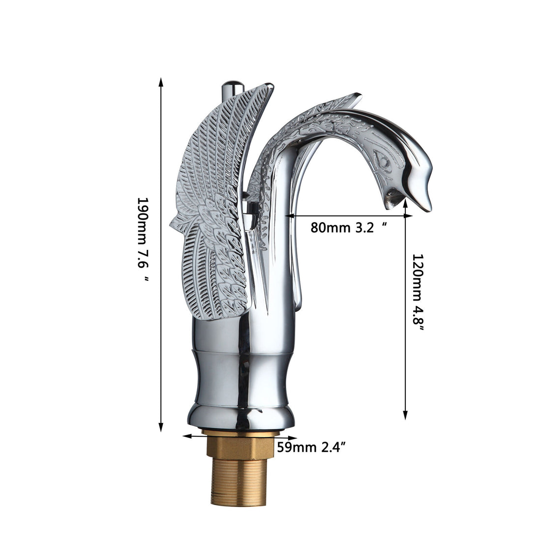 InArt Single Lever Basin Mixer Taps for Bathroom Swan Shape Brass Chrome Color - InArt-Studio