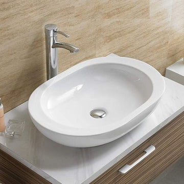 Table Top Wash Basin Oval in White Color