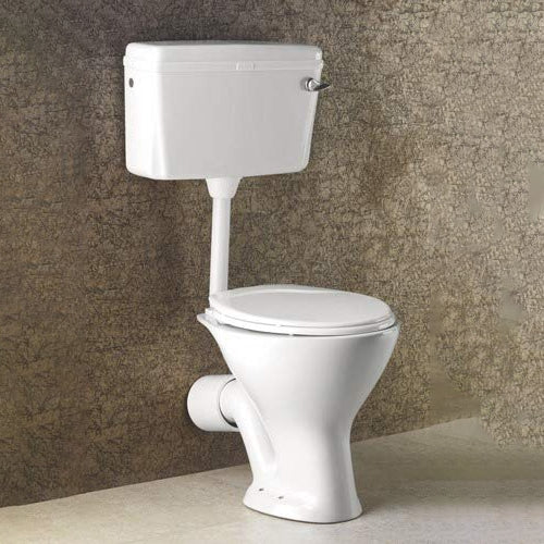 InArt Combo Ceramic Floor Mounted European Western Water Closet Toilet Commode White EWC P Trap Set - InArt-Studio