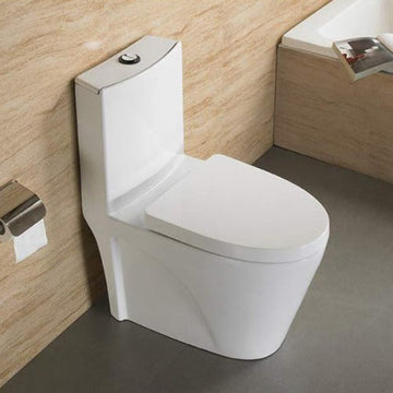 one piece toilets s trap in white color