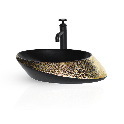 inart wash basin models oval gold black color
